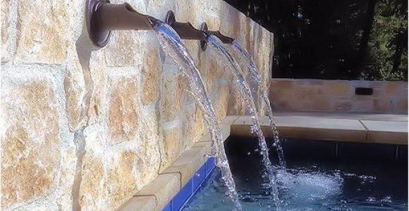 Pool Scuppers and Spouts Private Residence Pool Back Wall W Spouts Contemporary