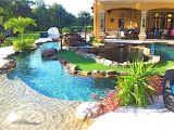 Pools with Blue Surf Pebble Sheen Backyard Oasis Lazy River Pool with island Lagoon and Jacuzzi In the