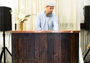 Portable Ballet Barre Wood Diy Party Dj Booth Using A Rustic Wood Bar with A Modern Copper top In