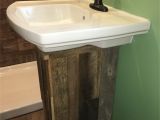 Pottery Barn Charleston Replacement Cushions Hiding the Plumbing In Back Of the Sink Pedestal Using Barn Wood