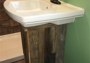Pottery Barn Charleston Replacement Cushions Hiding the Plumbing In Back Of the Sink Pedestal Using Barn Wood