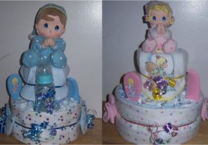 Precious Moments Baby Shower Decorations Baby Shower 2 Tier Precious Moments Diaper Cake Ebay