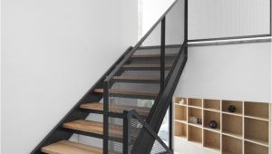 Prefab Metal Stairs Residential these Stairs Combine Wood Black Metal and Mesh to Create A