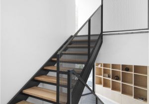 Prefab Metal Stairs Residential these Stairs Combine Wood Black Metal and Mesh to Create A