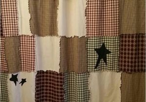 Primitive Bathroom Shower Curtains Primitive Shower Curtain Raggy Shower Curtain by