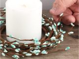 Primitive Pip Berry Candle Rings Light Teal Pip Berry Candle Ring Candles and Accessories