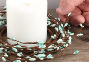 Primitive Pip Berry Candle Rings Light Teal Pip Berry Candle Ring Candles and Accessories