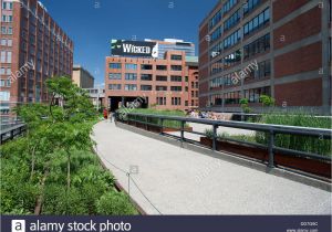 Public Park In Manhattan On An Old Railway High Line Elevated Park Stock Photos High Line Elevated Park Stock