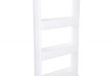 Pull Out Pantry Shelves Home Depot Lavish Home 4 Tier 4 Wheeled Pvc Slim Slide Out Pantry In White