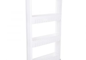 Pull Out Pantry Shelves Home Depot Lavish Home 4 Tier 4 Wheeled Pvc Slim Slide Out Pantry In White
