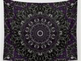 Purple and Grey Tapestry Purple Gray and Black Kaleidoscope 3 Wall Tapestry by
