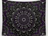 Purple and Grey Tapestry Purple Gray and Black Kaleidoscope 3 Wall Tapestry by
