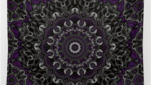 Purple and Grey Tapestry Purple Gray and Black Kaleidoscope 3 Wall Tapestry by