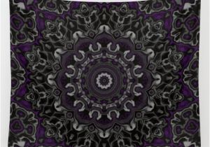 Purple and Grey Tapestry Purple Gray and Black Kaleidoscope 3 Wall Tapestry by