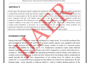 R R Heating and Cooling Pdf Calculation Of Cooling Load for Mushroom Cultivation