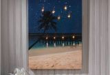 Radiance Flickering Light Canvas Christmas Lighted Beach Scene Starry Night Radiance Wall Art 36863