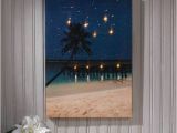 Radiance Flickering Light Canvas Christmas Lighted Beach Scene Starry Night Radiance Wall Art 36863