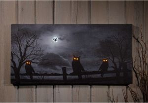 Radiance Flickering Light Canvas Christmas Owl O Ween Night Radiance Lighted Canvas Halloween X46568