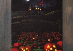 Radiance Flickering Light Canvas Halloween Haunted House Halloween Picture with Lights by Radiance