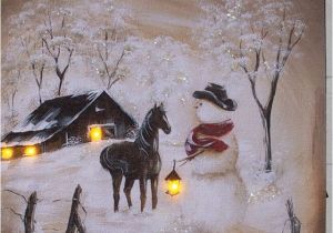 Radiance Flickering Light Canvas Snowman Radiance Lighted Canvas Wall Art with Flickering Led