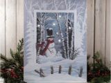 Radiance Flickering Light Canvas Snowman Radiance Winter Wonderland Snowman Snowballs Scene Led