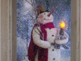 Radiance Flickering Light Canvas Snowman Woodland Snowman Flickering Led Battery Light Radiance