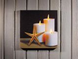 Radiance Flickering Light Canvas Starfish and Candles W Flickering Lights Radiance Lighted