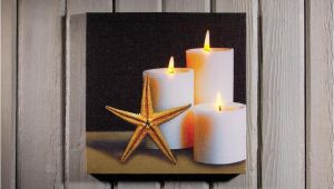 Radiance Flickering Light Canvas Starfish and Candles W Flickering Lights Radiance Lighted