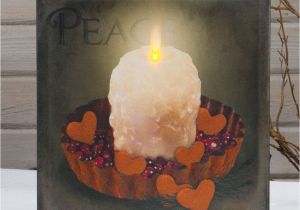 Radiance Flickering Light Canvas with Timer Cinnamon Hearts Candle Flickering Timer Led Lighted