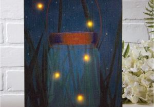 Radiance Flickering Light Canvas with Timer Firefly Jar Lighted Picture W Flickering Lights Timer