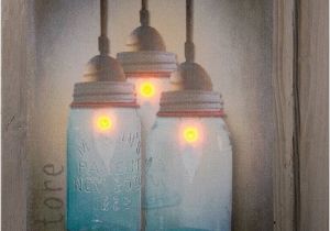 Radiance Flickering Light Canvas with Timer Radiance Lighted Canvas with Timer Mason Canning Jars with