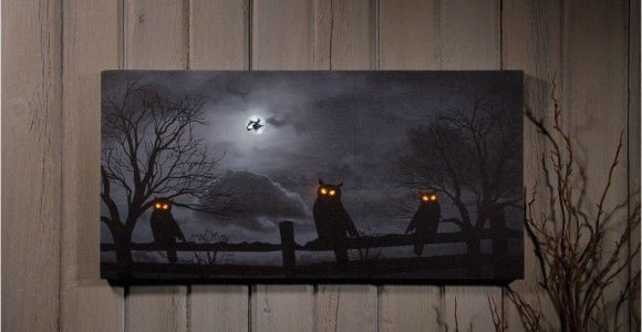 Radiance Lighted Canvas Flickering Light Canvas Owl O Ween Night Radiance Lighted Canvas Halloween X46568