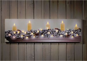 Radiance Lighted Canvas Flickering Light Canvas White Christmas Pillar Candle Mantel Flickering Radiance