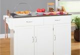 Real Simple Rolling Kitchen island In White 36.5 Real Simple Rolling Kitchen island In White 36 5 Kitchen