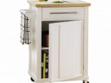 Real Simple Rolling Kitchen island In White 36.5 Three Wood topped Kitchen Carts On Casters In Budget