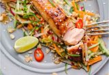 Recetas De Salmon Faciles asian Style Salmon with Carrot and Cucumber Slaw In Peanut Dressing