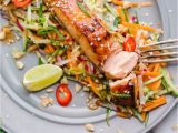 Recetas De Salmon Faciles asian Style Salmon with Carrot and Cucumber Slaw In Peanut Dressing