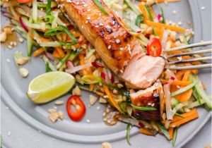 Recetas De Salmon Faciles asian Style Salmon with Carrot and Cucumber Slaw In Peanut Dressing