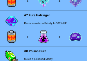 Recipe List for Pocket Mortys Recipes for Pocket Mortys for Ios Free Download and software
