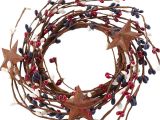 Red White and Blue Pip Berry Candle Rings Americana Rusty Stars and Pip Berry Candle Ring Pip