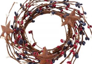 Red White and Blue Pip Berry Candle Rings Americana Rusty Stars and Pip Berry Candle Ring Pip