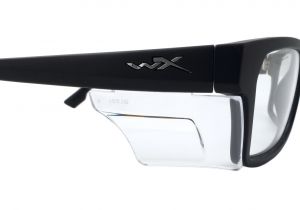 Removable Leather Side Shields for Glasses Wiley X Marker Optical Eyeglass Collection In Gloss Black Wsmar02