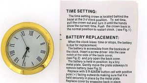 Replacement Battery Operated Clock Works Amazon Com Mini Clock Quartz Movement Insert Round White Dial Gold