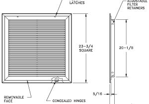 Return Air Filter Grille Sizing Chart Submittals Specs Ameriflow