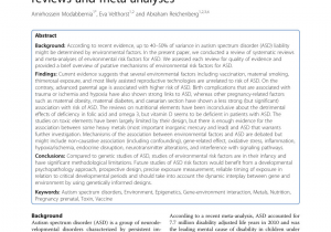 Reviews On Spectrum Labs Quick Fix Plus Pdf Environmental Risk Factors for Autism An Evidence Based Review