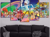 Rick and Morty 5 Piece Canvas Modern Printing Type Poster Canvas Painting Hd 5 Panel