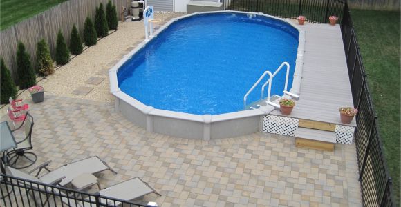 Semi Inground Pools Long island 15×30 Sharkline Semi Inground Pool with Deck and Pavers Brothers 3