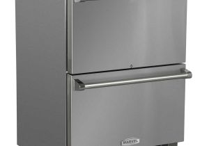 Shallow Depth Undercounter Refrigerator 24 Outdoor Refrigerated Drawers with Lock Marvel Refrigeration