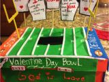 Shoe Box Valentine Holder Boys Valentines Day Box Mailbox Football with Bible Verses His