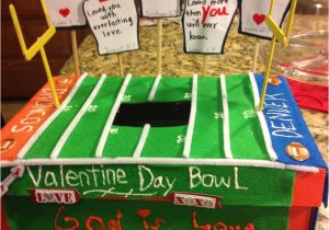 Shoe Box Valentine Holder Boys Valentines Day Box Mailbox Football with Bible Verses His